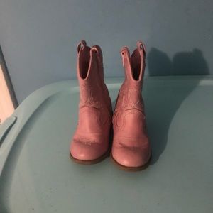 Toddler girls size 7 gently used pink boots